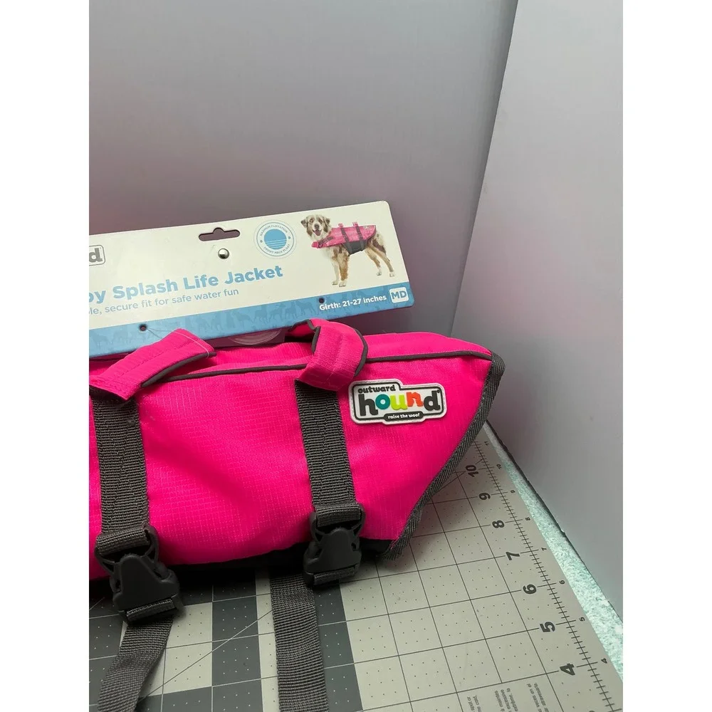Outward Hound Granby Splash Pink Dog Life Jacket Medium Reflective Ripstop NEW